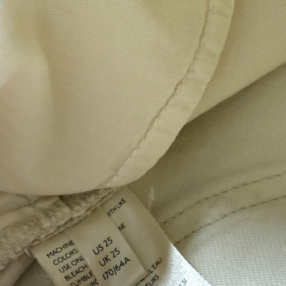 We The Free People Skirt Womens 25 Bailey Fringe Raw Hem Denim Jean Cream Boho - Picture 5 of 12